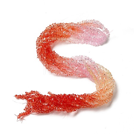 Transparent Glass Bead Strands GLAA-H023-02K-1