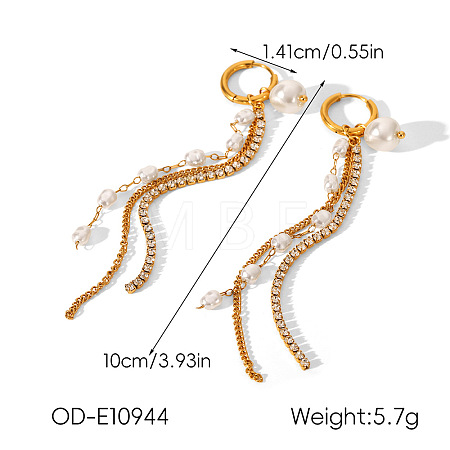 304 Stainless Steel Pave Clear Cubic Zirconia Hoop Earrings WG6C0B9-01-1
