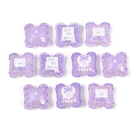 Printed Acrylic Beads OACR-D041-02B-1