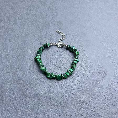 Synthetic Malachite Chip Beaded Bracelets for Women IW6789-46-1