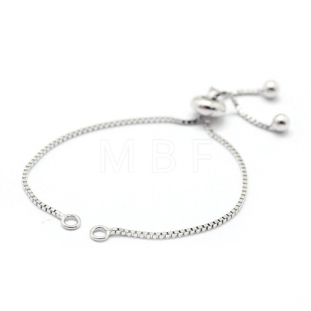Anti-Tarnish Rhodium Plated 925 Sterling Silver Chain Bracelet Making MAK-L016-001P-1