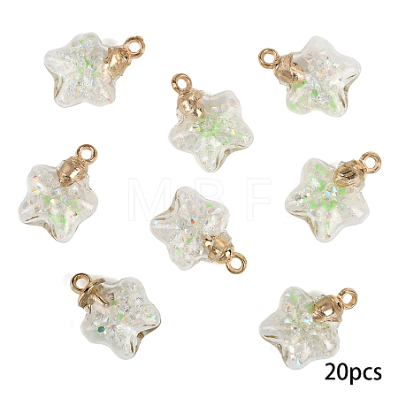 20Pcs Luminous Glass Pendants FIND-YW0009-11C-1
