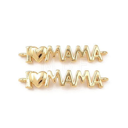 Mother's Day Brass Connector Charms KK-F919-33G-1