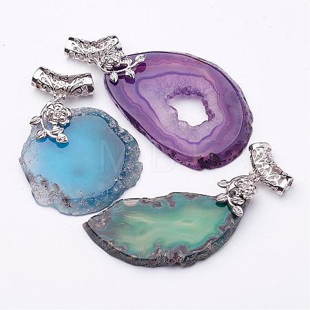 Natural Agate Slices Pendants G-D213-M6-1