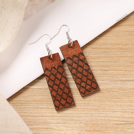 Bohemian Wood Dangle Earrings WG7FE60-02-1