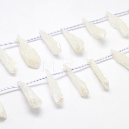 Electroplated Natural Quartz Crystal Beads Strands G-G890-A-01-1