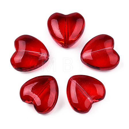Transparent Spray Painted Glass Beads GLAA-N035-030-C07-1