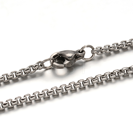 Tarnish Resistant 304 Stainless Steel Box Chain Necklaces STAS-L164-03P-1