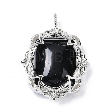 Natural Obsidian Pendants G-I381-01P-06-1