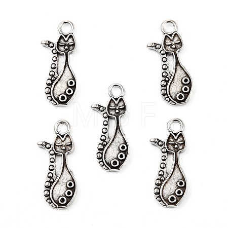 Tibetan Style Alloy Kitten Pendant Settings for Enamel X-PALLOY-A15359-AS-NF-1
