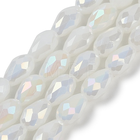 Opaque Solid Color Electroplate Glass Beads Strands EGLA-N013-J6mm-B03-1