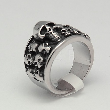 Personalized Retro Men's Halloween Jewelry Wide Band Rings RJEW-F006-239-1