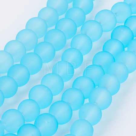 Baking Paint Transparent Glass Bead Strands GLAA-S031-6mm-2-1