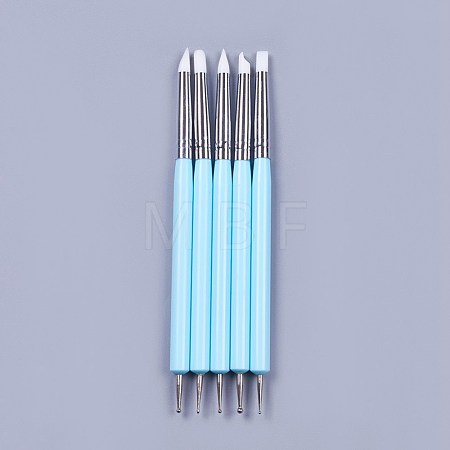 Silicone Double Head Nail Art Dotting Tools AJEW-L072-54A-1