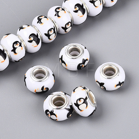 Opaque Resin European Beads RPDL-T004-01B-1