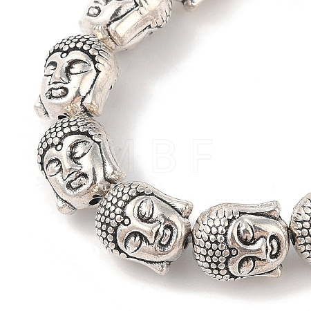 Tibetan Style Buddha Head Alloy Bead Strands X-TIBEB-O007-23-LF-1