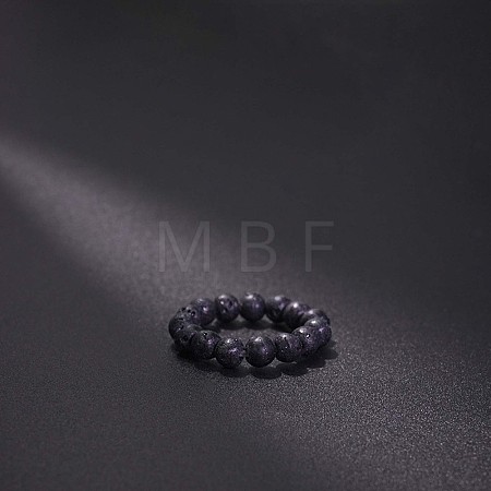Natural Lava Rock Stretchy Finger Rings FS-WG01730-35-1