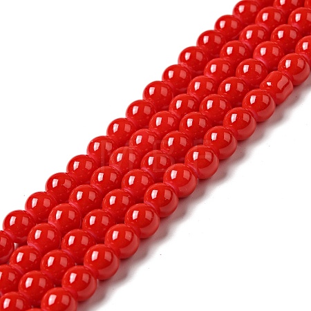 Painted Glass Bead Strands DGLA-S071-6mm-49-1