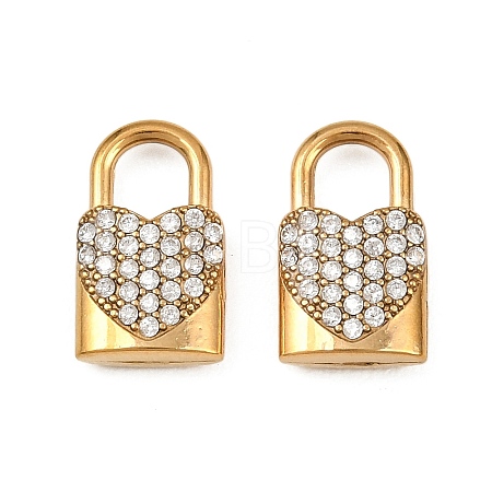 304 Stainless Steel Micro Pave Cubic Zirconia Pendants STAS-A132-05C-G-1