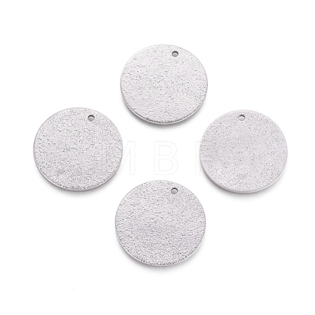 Tarnish Resistant 304 Stainless Steel Textured Pendants STAS-I098-01-20mm-P-1