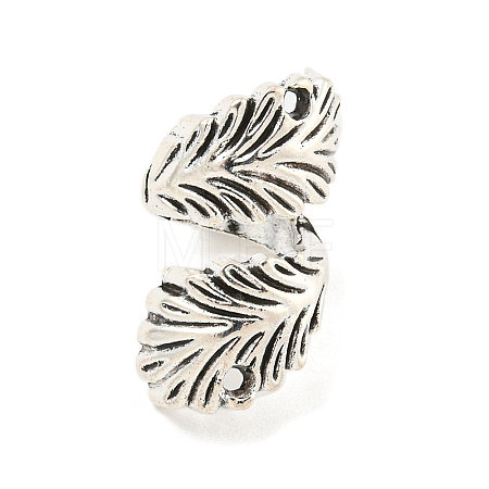 Tibetan Style Alloy Leaf Connector Charms FIND-M011-22AS-1
