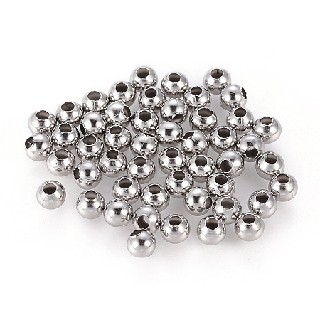 Non-Tarnish 304 Stainless Steel Round Seamed Beads A-STAS-R032-4mm-1