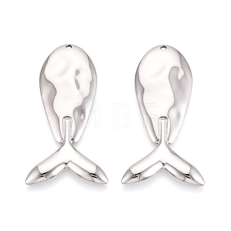 304 Stainless Steel Whale Big Pendants STAS-T069-16P-1