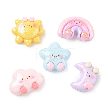 Opaque Resin Cabochons RESI-F072-06-1