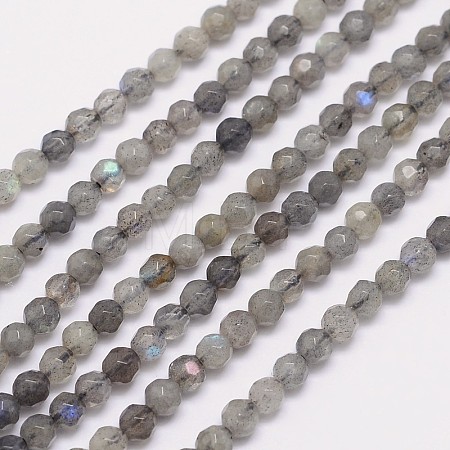 Faceted Round Natural Labradorite Bead Strands X-G-I156-03-4mm-1