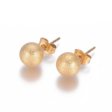 Ion Plating(IP) 304 Stainless Steel Stud Earrings EJEW-L215-58E-G-1