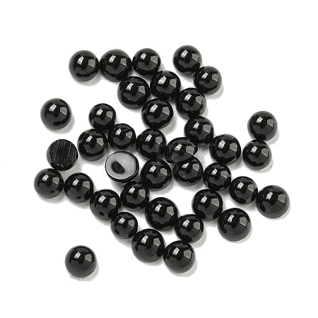 Natural Black Stone Cabochons G-Q173-01A-17-1