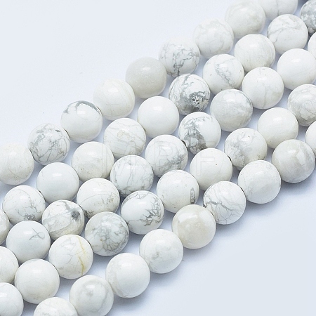 Natural Howlite Beads Strands G-P353-01-8mm-1