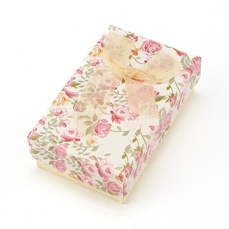 Flower Pattern Cardboard Jewelry Packaging Box X1-CBOX-L007-003C-1