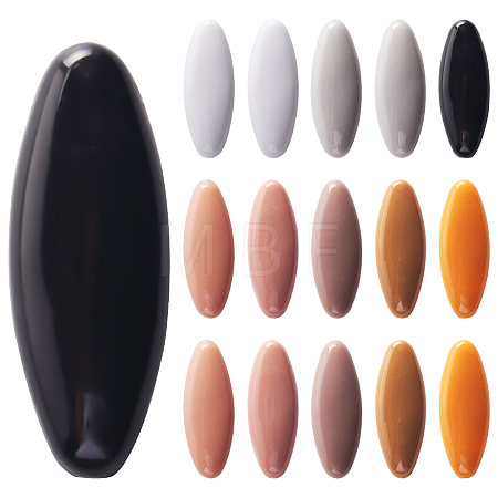 16Pcs 8 Color Plastic Blank Oval Brooch Pins JEWB-CP0001-10A-1