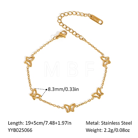 304 Stainless Steel Link Chain Bracelets for Women XX6576-13-1