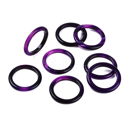 Dyed & Heated Natural Agate Finger Rings for Women RJEW-Z075-01M-1