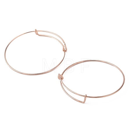 Adjustable Iron Expandable Bangle Making LS-BJEW-R038-RG-1