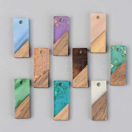 Resin & Walnut Wood Pendants X-RESI-S389-059A-1