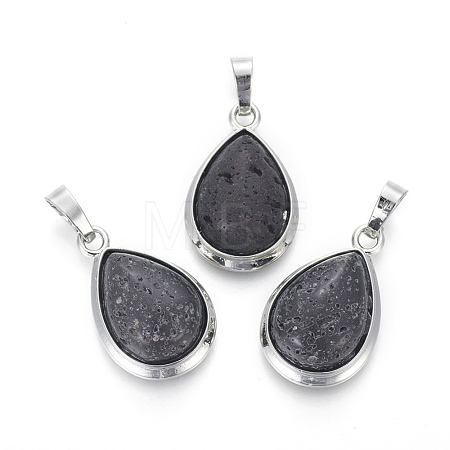 Natural Lava Rock Pendants G-L512-C12-1
