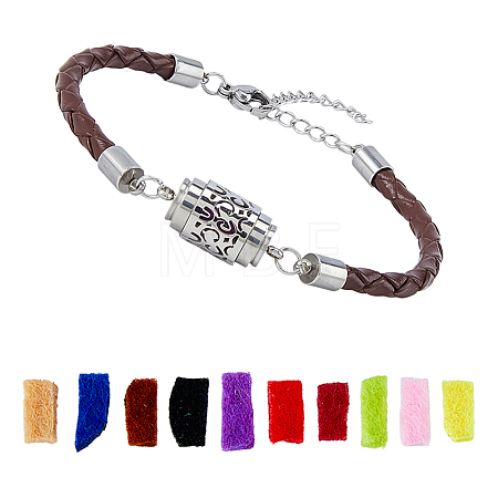 1Pc 304 Stainless Steel Perfume Diffuser Column Link Bracelets BJEW-FG0001-08B-1