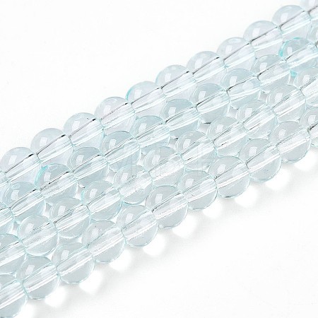 Baking Paint Transparent Glass Beads Strands DGLA-N006-6mm-07-1