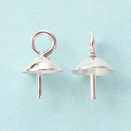 304 Stainless Steel Cup Pearl Peg Bails Pin Pendants STAS-K210-09A-S-1