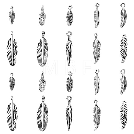 100Pcs 10 Styles Tibetan Style Alloy Pendants TIBEP-CJ0001-64-1