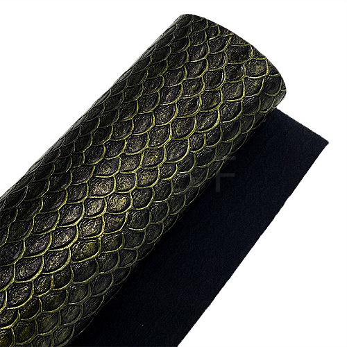 Embossed Fish Scales Pattern Imitation Leather Fabric PW-WG79112-06-1