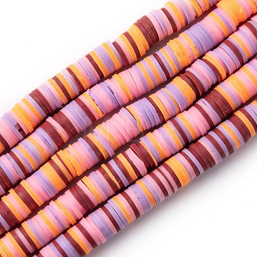 Handmade Polymer Clay Beads Strands CLAY-R089-8mm-T007-1