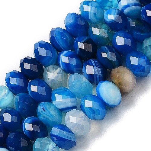 Natural Banded Agate/Striped Agate Beads Strands G-E605-A02-01B-1