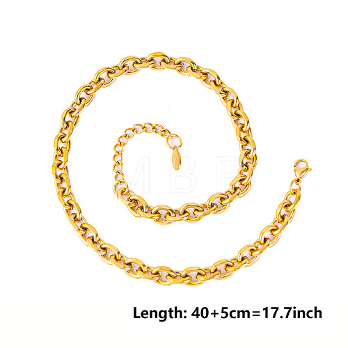 Unisex 304 Stainless Steel Cable Chains Necklaces NC6634-2-1