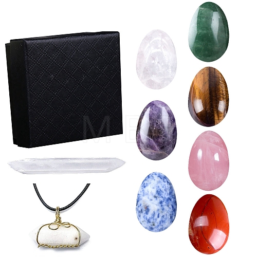 Chakra Gemstone Reiki Energy Stone Display Decorations Sets PW-WG79234-01-1