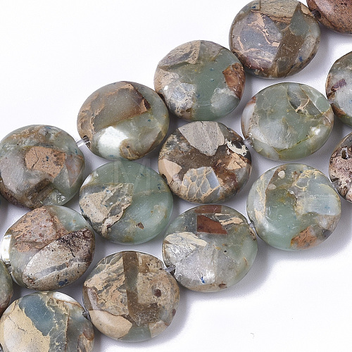 Natural Aqua Terra Jasper Beads Strands G-S366-014-1