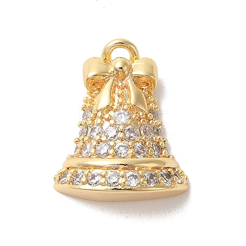 Brass Micro Pave Cubic Zirconia Charms KK-P278-09G-1